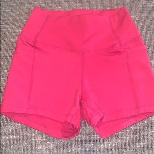 Pink workout shorts